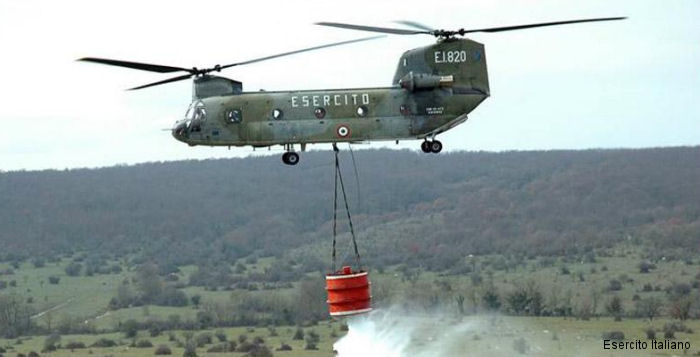 Helicopter Elicotteri Meridionali CH-47C Chinook Serial M-021 Register MM80842 used by Aviazione dell'Esercito AVES (Italian Army  Aviation). Aircraft history and location