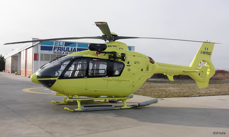 Helicopter Eurocopter EC135T2+ Serial 0740 Register N740MH I-WIND D-HAAT D-HECV used by MedSTAR Transport ,Metro Aviation ,EliFriulia ,Eurocopter Deutschland GmbH (Eurocopter Germany). Built 2008. Aircraft history and location