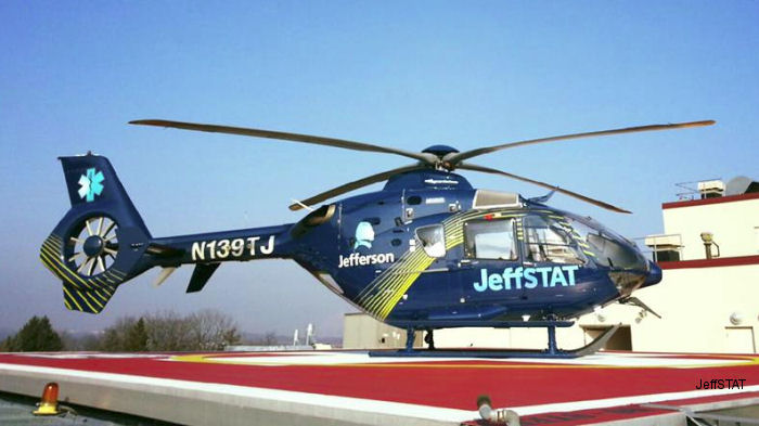 Helicopter Eurocopter EC135P2 Serial 0322 Register N139TJ N135LN used by JeffSTAT ,Air Methods. Built 2004. Aircraft history and location