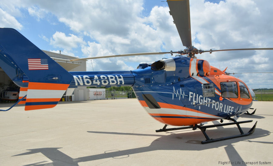 Helicopter Airbus H145 Serial 9869 Register N648BH N106AH used by MRMC (Milwaukee Regional Medical Center) ,Metro Aviation ,Airbus Helicopters Inc (Airbus Helicopters USA). Built 2021 Converted to EC145e. Aircraft history and location