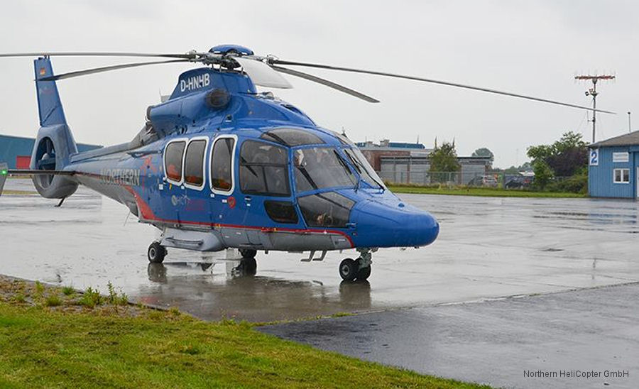 Helicopter Eurocopter EC155B1 Serial 6683 Register D-HNHB PH-HHO 4K-AZ45 used by Northern HeliCopter GmbH NHC NHC 01 (Northern Rescue 01) ,Heli Holland ,Azerbaijan Airlines AZAL. Aircraft history and location