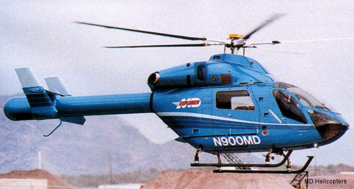 Helicopter McDonnell Douglas MD900 Explorer Serial 900/00002 Register N900MD used by MD Helicopters MDHI ,mcdonnell douglas. Built 1992. Aircraft history and location