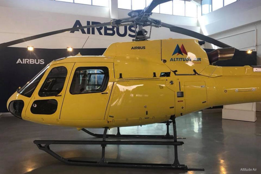 Helicopter Airbus H125 Serial 8413 Register 9N-AMS F-WTCE used by Altitude Air ,Airbus Helicopters Southeast Asia AHSA. Built 2017. Aircraft history and location