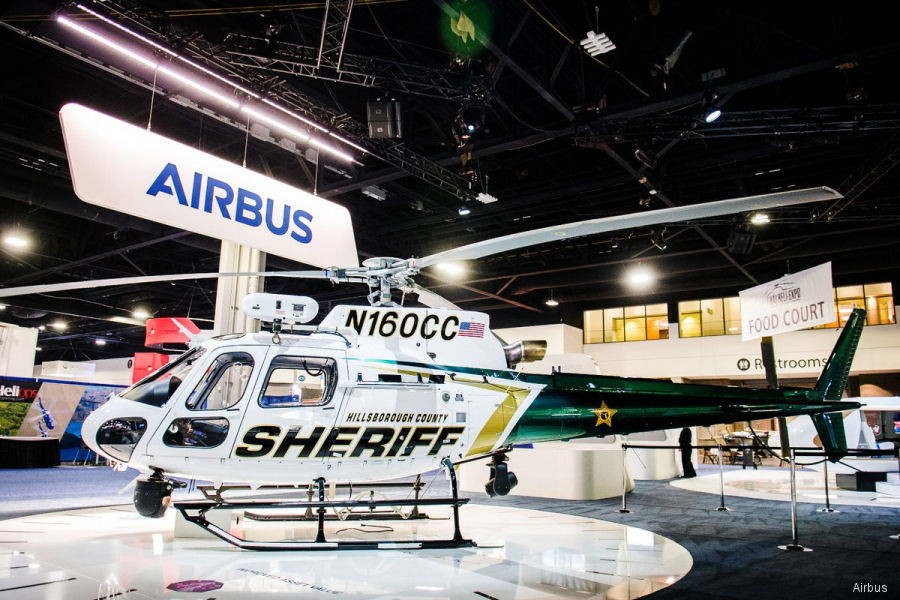 Helicopter Airbus H125 Serial 8505 Register N160CC N476AH used by HCSO (Hillsborough County Sheriff Office) ,Airbus Helicopters Inc (Airbus Helicopters USA). Built 2018. Aircraft history and location