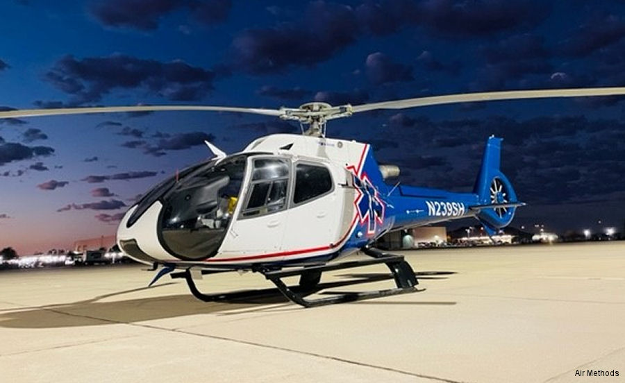 Helicopter Airbus H130 Serial 8100 Register N239SH used by LifeNet Arizona ,Air Methods ,Sundance Helicopters ,Airbus Helicopters Inc (Airbus Helicopters USA). Built 2015. Aircraft history and location