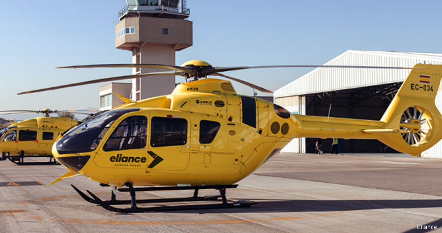 Helicopter Airbus H135 / EC135T3 Serial 1244 Register N-7092 EC-034 used by Força Aeronaval da Marinha do Brasil (Brazilian Navy) ,TAF Helicopters ,Airbus Helicopters España (Airbus Helicopters Spain). Aircraft history and location