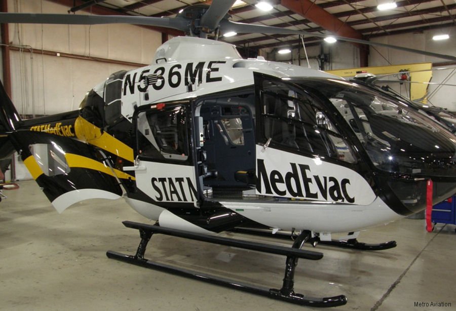 Helicopter Airbus H135 / EC135T3H Serial 2036 Register N536ME used by STAT MedEvac ,Metro Aviation ,Airbus Helicopters Inc (Airbus Helicopters USA). Built 2017. Aircraft history and location