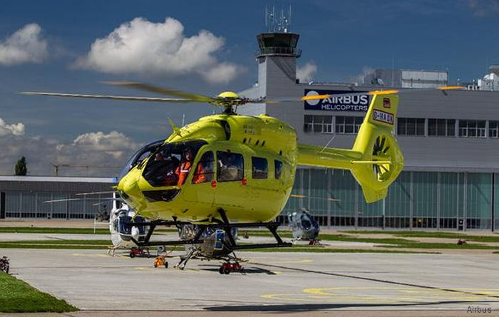 Helicopter Airbus H145D2 / EC145T2 Serial 20014 Register OH-HND SE-JRE D-HADK used by FinnHEMS ,Scandinavian AirAmbulance SAA (Babcock / Avincis Sweden) ,Airbus Helicopters Deutschland GmbH (Airbus Helicopters Germany). Built 2014. Aircraft history and location