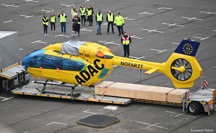Helicopter Airbus H145D3  Serial 21041 Register D-HYAR used by ADAC Luftrettung ADAC (ADAC Air Rescue). Built 2021. Aircraft history and location