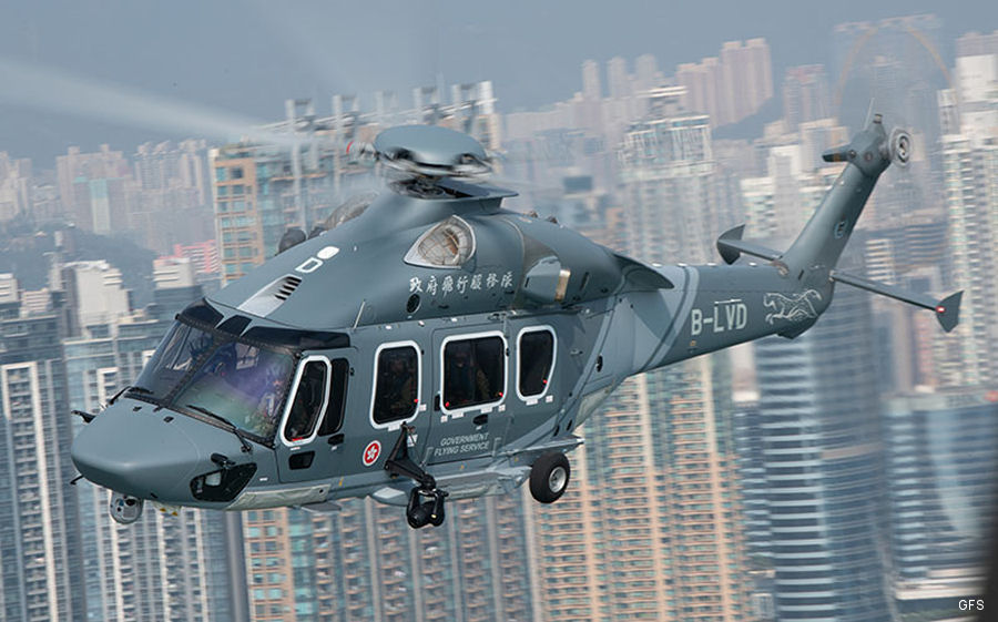 Helicopter Airbus H175 Serial 5013 Register B-LVD F-WWOJ used by Government Flying Service GFS (Hong Kong Government) ,Airbus Helicopters France. Aircraft history and location