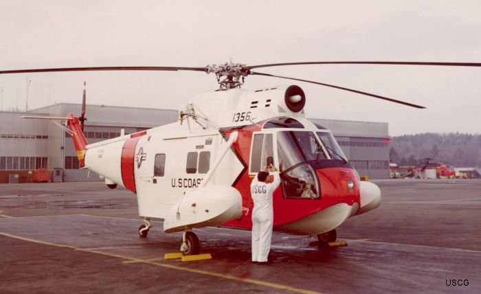Helicopter Sikorsky HH-52A Sea Guard Serial 62-025 Register 1356 used by US Coast Guard USCG. Built 1963. Aircraft history and location