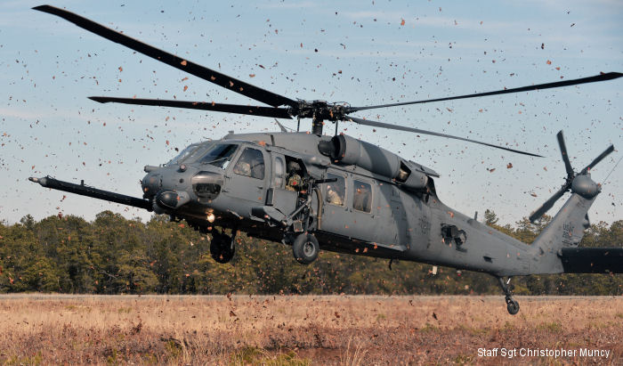 Helicopter Sikorsky HH-60G Pave Hawk Serial 70-1310 Register 88-26112 used by US Air Force USAF. Aircraft history and location