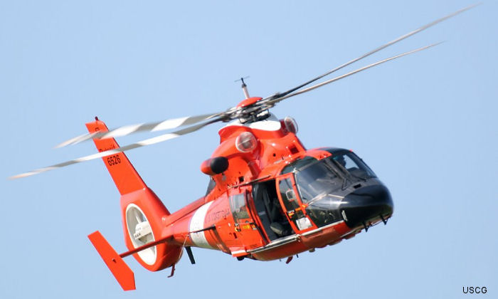 Helicopter Aerospatiale HH-65 Dolphin Serial 6044 Register 6526 4110 used by US Coast Guard USCG. Aircraft history and location