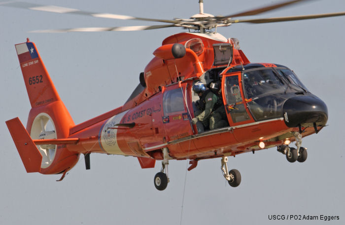 Helicopter Aerospatiale HH-65 Dolphin Serial 6230 Register 6552 used by US Coast Guard USCG. Aircraft history and location