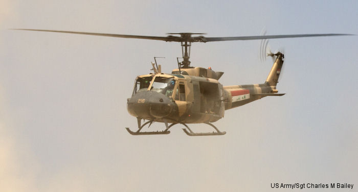 Helicopter Bell UH-1H Iroquois Serial 11145 Register YI-216 818 68-16486 used by Al Quwwa al Jawwiya al Iraqiya (Iraqi Air Force) ,al quwwat al-jawwiya al-malakiya al-urduniya RJAF (Royal Jordanian Air Force) ,US Army Aviation Army. Aircraft history and location