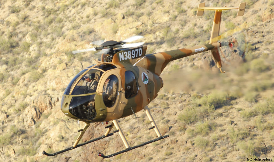 Helicopter MD Helicopters MD530F Serial 0179FF Register 179 N3897D used by Afghan Air Force ,US Army Aviation Army. Built 2011. Aircraft history and location