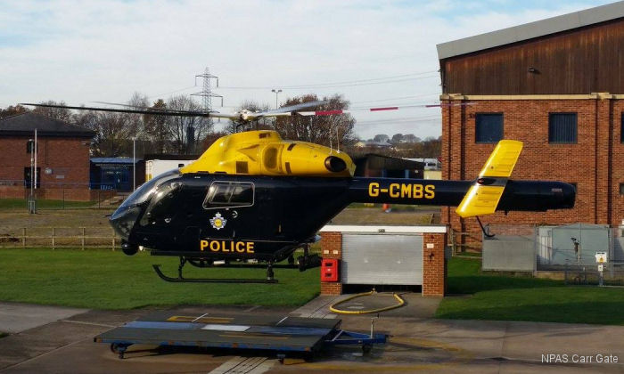 Helicopter McDonnell Douglas MD902 Explorer Serial 900/00111 Register R909 G-CMBS N70124 used by Rendőrség (Hungarian Police) ,UK Police Forces ,MD Helicopters MDHI. Built 2005. Aircraft history and location