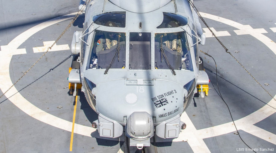 Helicopter Sikorsky MH-60R Seahawk Serial 70-4465 Register N48-018 used by Fleet Air Arm (RAN) RAN (Royal Australian Navy). Built 2016. Aircraft history and location