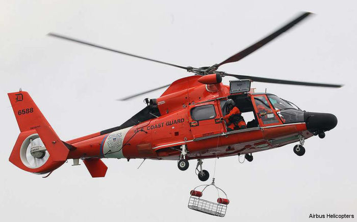 Helicopter Aerospatiale HH-65 Dolphin Serial 6288 Register 6588 used by US Coast Guard USCG. Aircraft history and location
