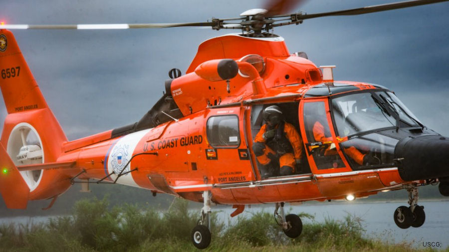 Helicopter Aerospatiale HH-65 Dolphin Serial 6003 Register 6597 4102 used by US Coast Guard USCG. Aircraft history and location