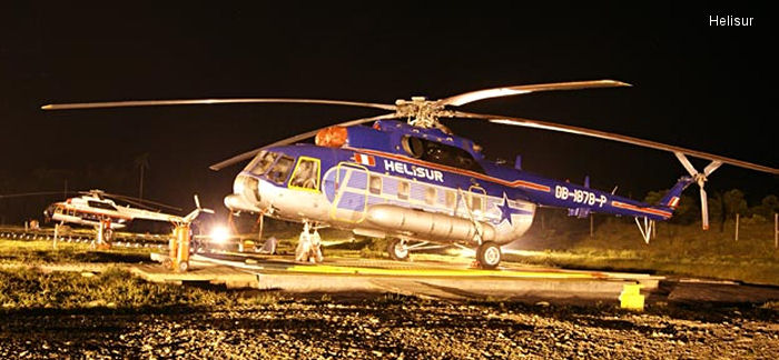 Helicopter Mil Mi-8AMT Serial 59489614258 Register HK-5081 OB-1878-P HK-4312X RA-22982 used by Helistar Ltda ,Helicopteros del Sur (Helisur) ,UTair Aviation. Aircraft history and location