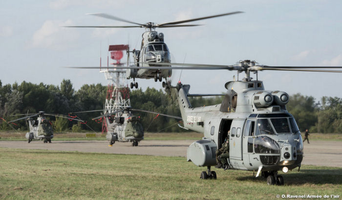 Photos of SA330 Puma in French Air Force helicopter service.