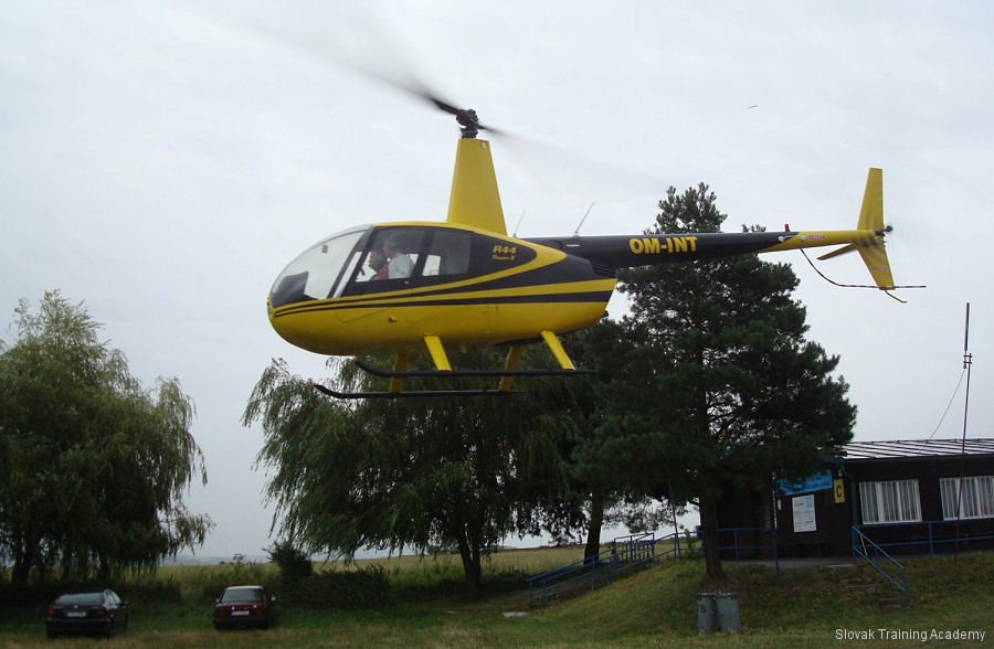 Helicopter Robinson R44 Raven II Serial 11013 Register OM-INT OK-MOW D-HALC used by Slovak Training Academy STA ,Air Lloyd Deutsche Helicopter Flugservice GmbH (air lloyd german helicopter flight service). Aircraft history and location