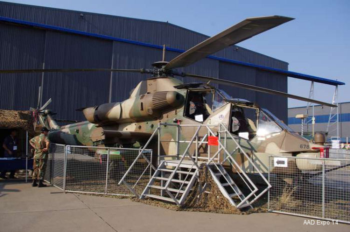 Helicopter Denel AH-2 Rooivalk Serial 1008 Register 678 used by Suid-Afrikaanse Lugmag SAAF (South African Air Force). Aircraft history and location