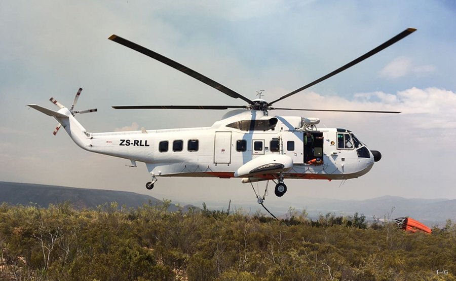 Helicopter Sikorsky S-61N Mk.II Serial 61-778 Register ZS-RLL G-BFFK used by Titan Helicopter Group THG ,CHC South Africa ,Brintel Helicopters ,British International Helicopters BIH ,British Airways Helicopters. Built 1978. Aircraft history and location