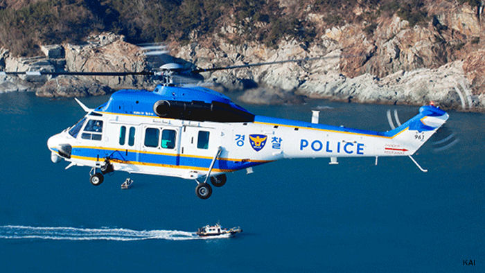 Helicopter KAI KUH-1 Surion Serial  Register 961 used by Korean National Police Agency KNPA. Aircraft history and location