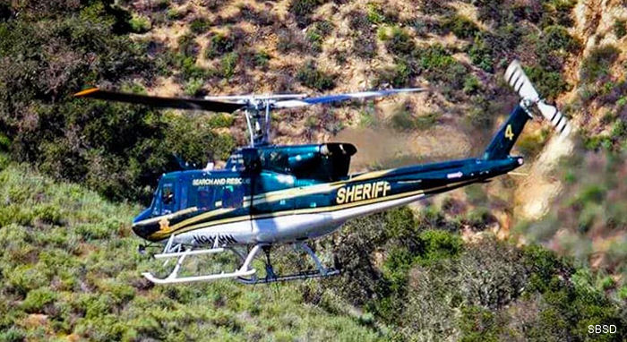 Helicopter Bell UH-1N Serial 31627 Register N911HN 158286 used by Santa Barbara County Sheriff Department ,US Marine Corps USMC. Aircraft history and location
