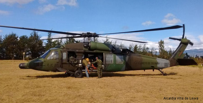 Photos of Black Hawk in Colombian Army Aviation helicopter service.