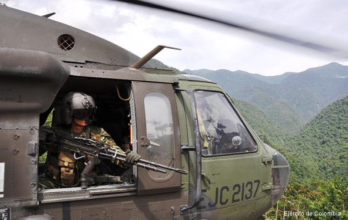 Helicopter Sikorsky UH-60L Black Hawk Serial  Register EJC-2137 used by Aviacion del Ejercito de Colombia (Colombian Army Aviation). Aircraft history and location