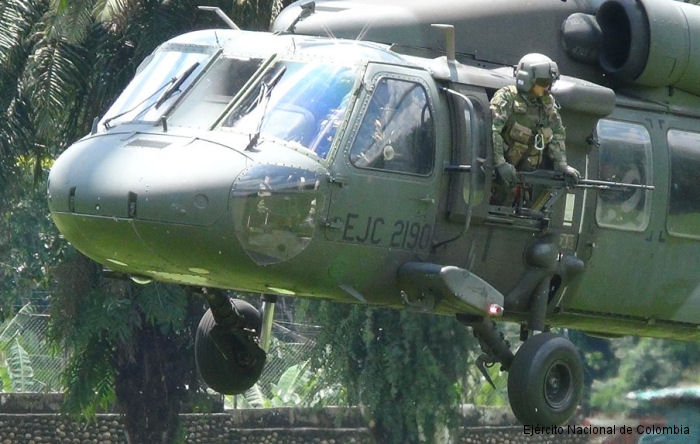 Helicopter Sikorsky UH-60L Black Hawk Serial  Register EJC-2190 used by Aviacion del Ejercito de Colombia (Colombian Army Aviation). Aircraft history and location