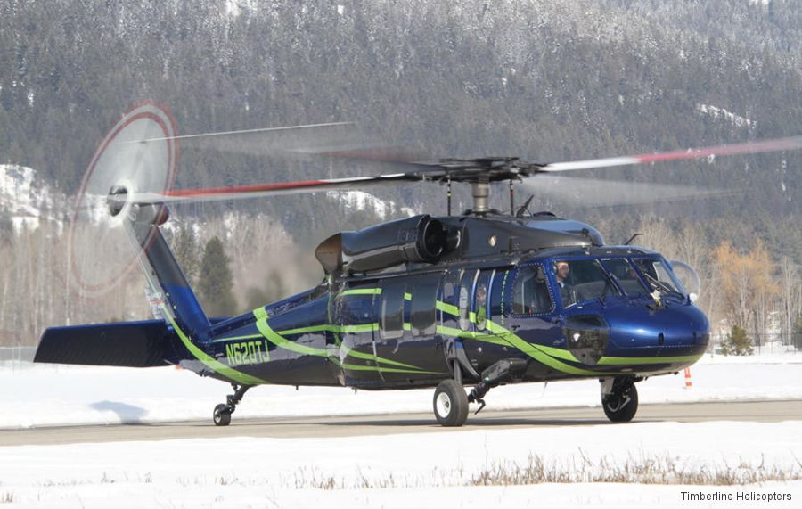 Helicopter Sikorsky UH-60A Black Hawk Serial 70-342 Register N620TJ N5362N 81-23620 used by THI (Timberline Helicopters) ,Northwest Helicopters ,US Army Aviation Army. Aircraft history and location