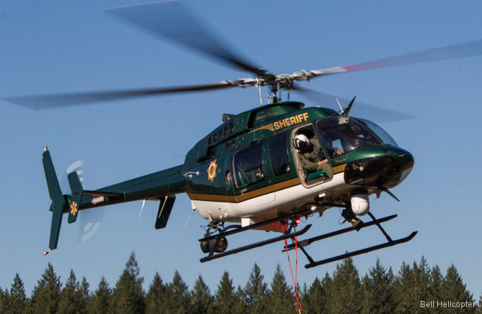 Helicopter Bell 407 Serial 53075 Register N108SD N407GH N96335 C-FZKJ used by SCSO (Sonoma County Sheriff’s Office) ,LAPD (Los Angeles Police Department) ,Bell Helicopter Canada. Built 1996. Aircraft history and location