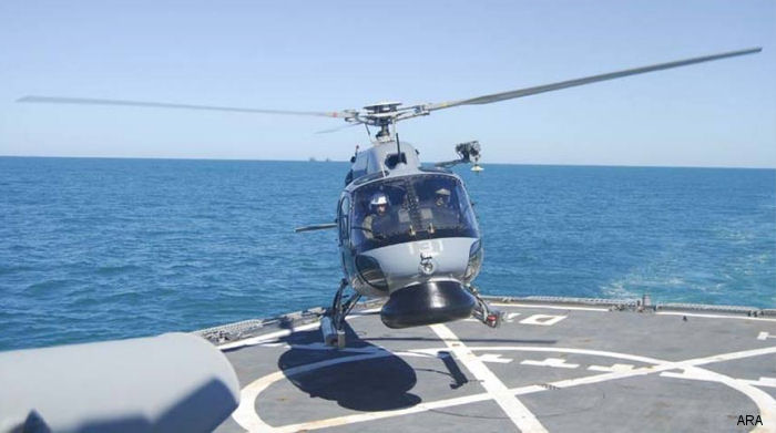 Helicopter Eurocopter AS555SN Fennec 2 Serial 5556 Register 0863 used by Comando de Aviacion Naval Argentina COAN (Argentine Navy). Aircraft history and location