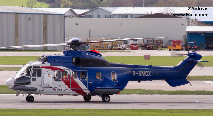 Helicopter Aerospatiale AS332L Super Puma Serial 2164 Register G-BMCX used by Airbus Helicopters UK ,Bristow. Built 1985. Aircraft history and location