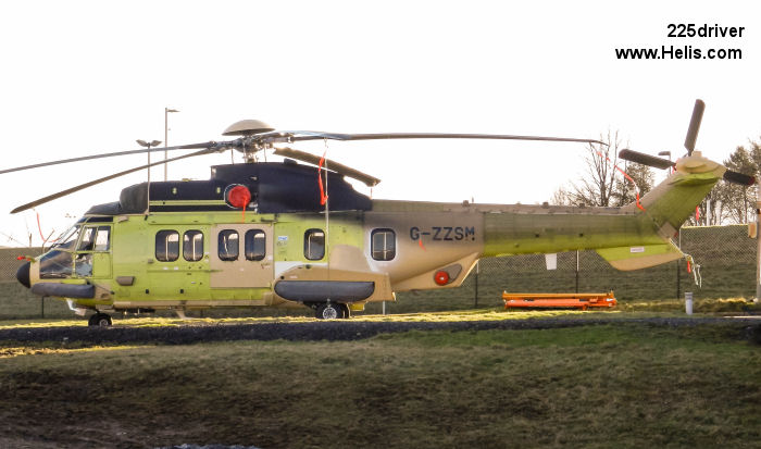 Helicopter Airbus H225 Serial 2937 Register B-70Y3 G-ZZSM used by Bristow. Built 2014. Aircraft history and location