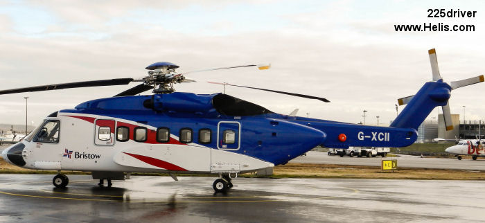 Helicopter Sikorsky S-92A Serial 92-0174 Register LN-OIA G-XCII N174X used by Bristow Norway AS ,Bristow ,Sikorsky Helicopters. Built 2012. Aircraft history and location