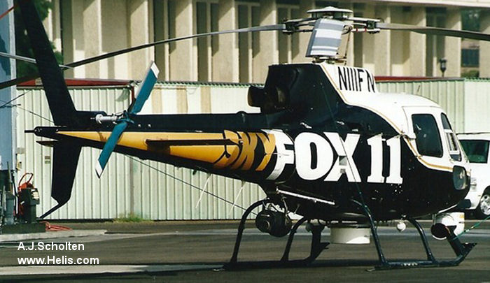 Helicopter Aerospatiale AS350B Ecureuil Serial 2060 Register N873SH N111FN JA9713. Built 1987. Aircraft history and location