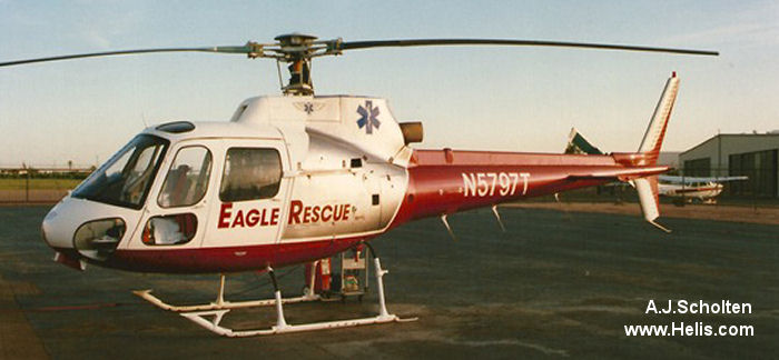 Helicopter Aerospatiale AS350D Astar Serial 1472 Register N909KP N3944S N5797T. Built 1982. Aircraft history and location