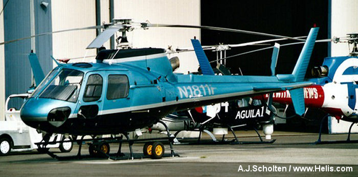 Helicopter Eurocopter AS350B2 Ecureuil Serial 3430 Register N1811F. Aircraft history and location