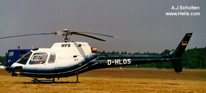 Helicopter Aerospatiale AS350B Ecureuil Serial 1715 Register HA-BDC OO-VCZ D-HLOS. Aircraft history and location