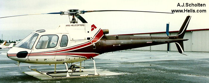 Helicopter Aerospatiale AS350D Astar Serial 1126 Register N3597T. Built 1979. Aircraft history and location