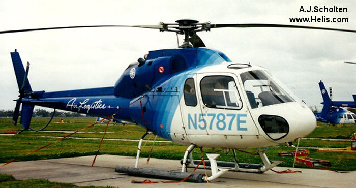Helicopter Aerospatiale AS355E TwinStar Serial 5058 Register N5787E used by Air Logistics. Built 1981. Aircraft history and location