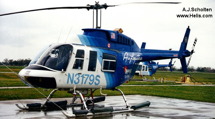 Helicopter Bell 206L-1 Long Ranger Serial 45781 Register N3179S used by Air Logistics. Built 1983. Aircraft history and location