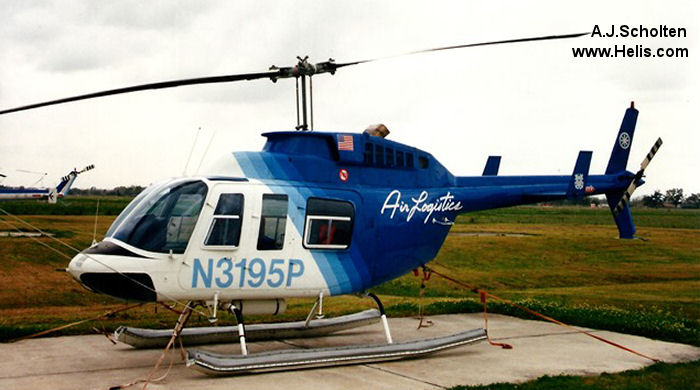 Helicopter Bell 206L-1 Long Ranger Serial 45789 Register P2-HSD N3195P used by Air Logistics. Built 1983. Aircraft history and location