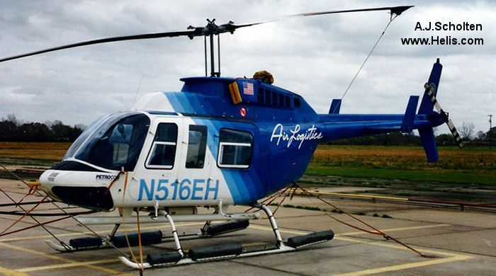 Helicopter Bell 206L-1 Long Ranger Serial 45416 Register N516EH used by RLC (Rotorcraft Leasing Company) ,Air Logistics ,ERA Helicopters. Aircraft history and location