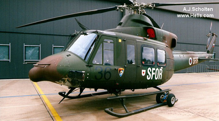 Helicopter Bell 412EP Serial 36102 Register H2-36 used by Slovenska Vojska (slovenian armed forces). Aircraft history and location